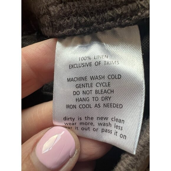 Toad & Co brown linen ruched sides pull-on mini skirt L outdoor festival light - Picture 6 of 9